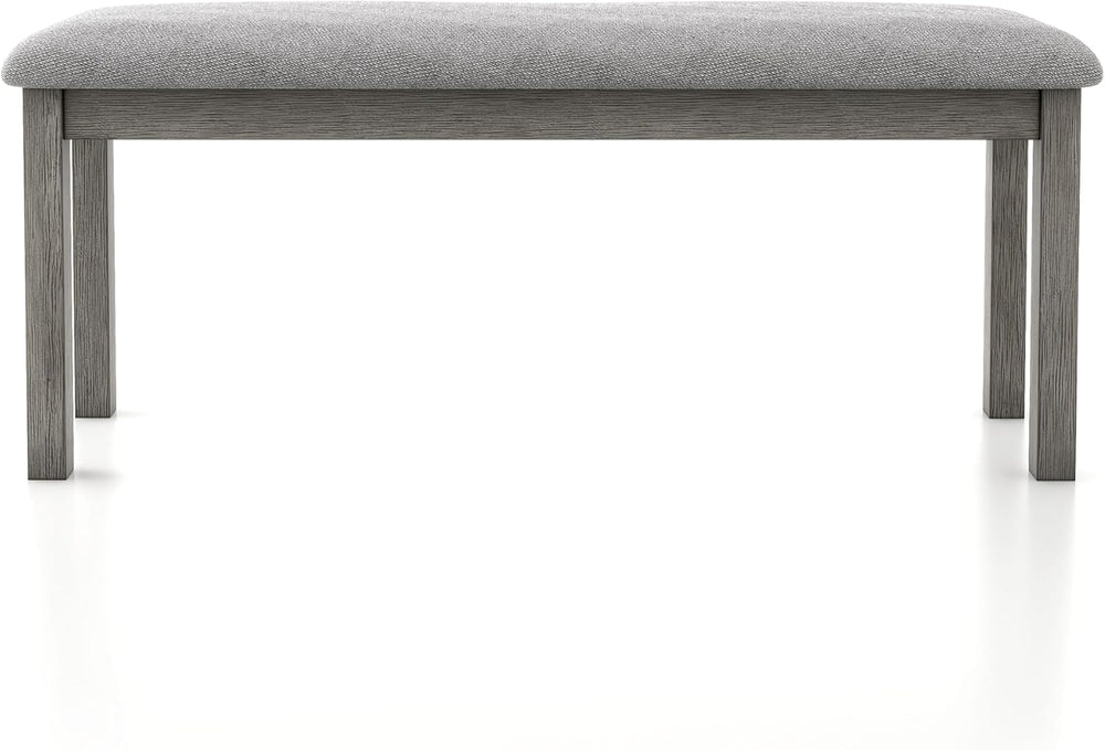 Furniture of America Jorvik Farmhouse Fabric Upholstered Bench with Wood Legs...