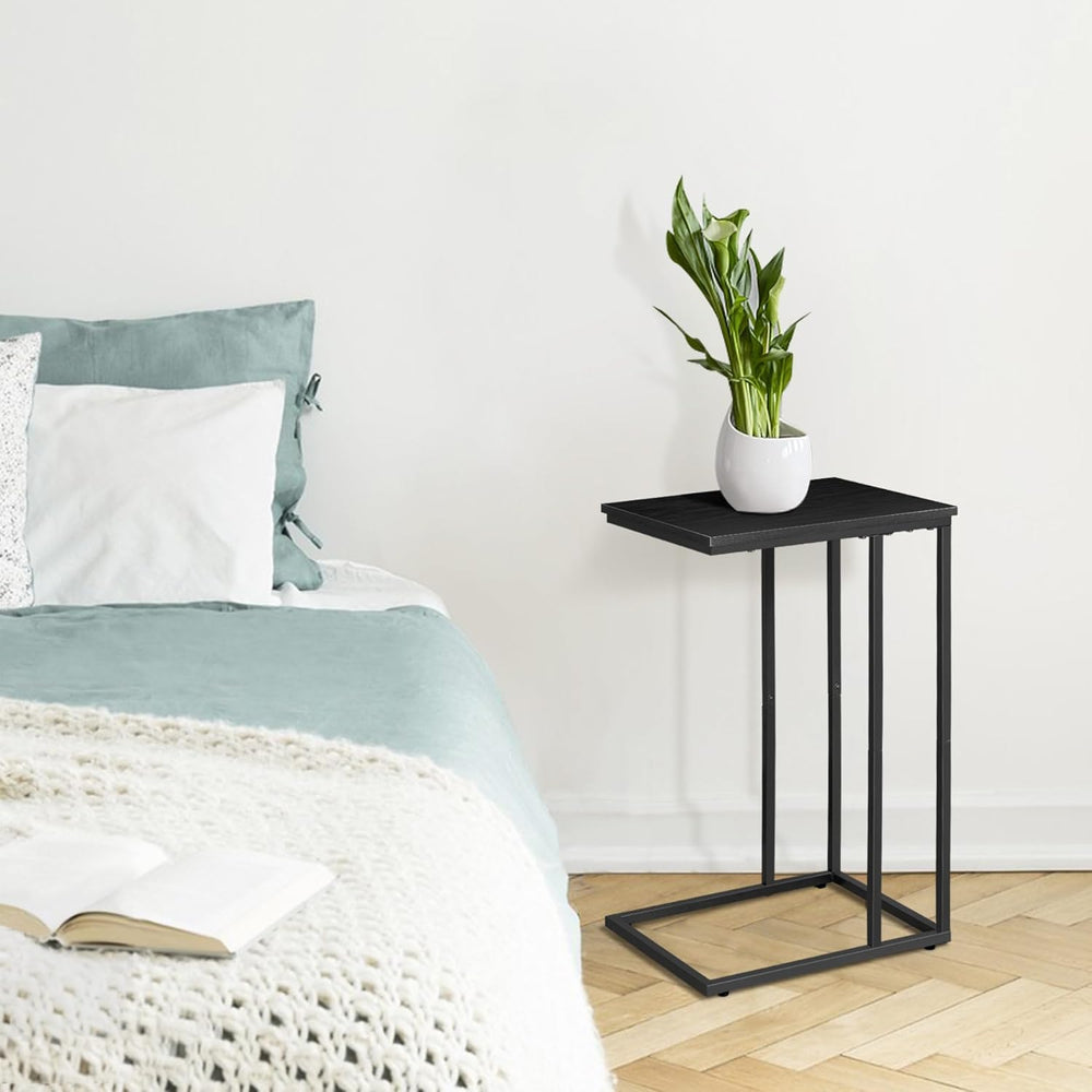 C Shaped Side Table Set of 2, Skinny Sofa Table for Sofa and Bed, Couch Table...