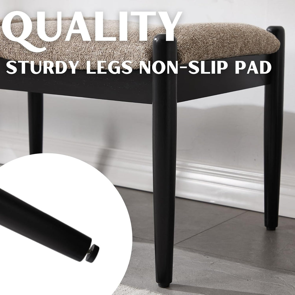 RIVOVA 54.25" Modern Ottoman Bench Upholstered Linen Bedroom End of Bed ...