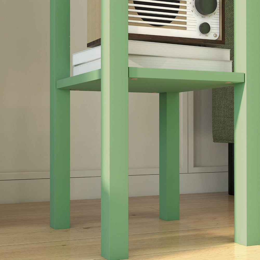 Green MDF Side Table with Storage