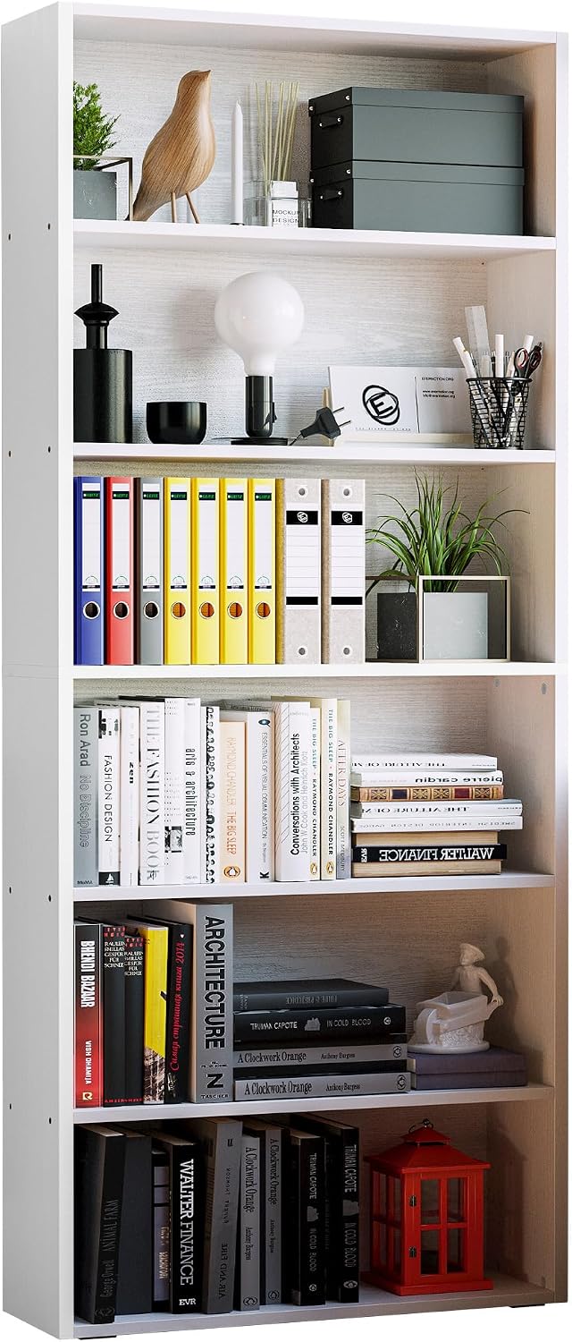 IRONCK Bookshelves and Bookcases Floor Standing 6 Tiers Display Storage Shelv...