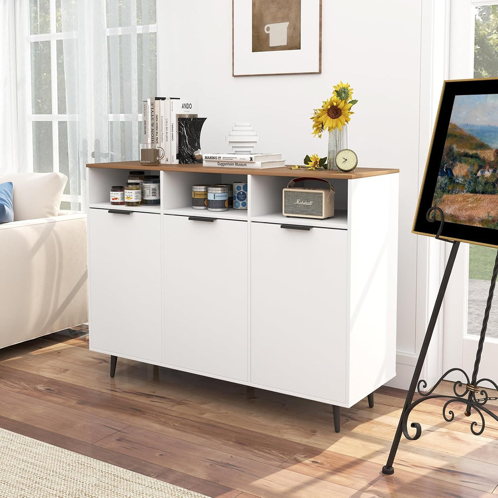 Giantex Sideboard Cabinet - 47” Buffet Cabinet with Storage Compartments, Cou...