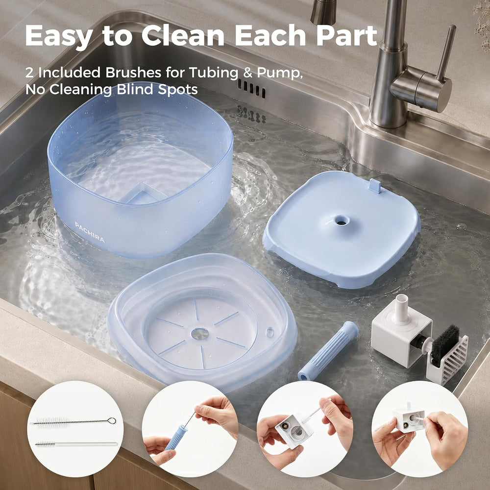 PACHIRA Cat Water Fountain Ceramic Tray, Wireless Pump Cat Fountain, Ultra Qu...