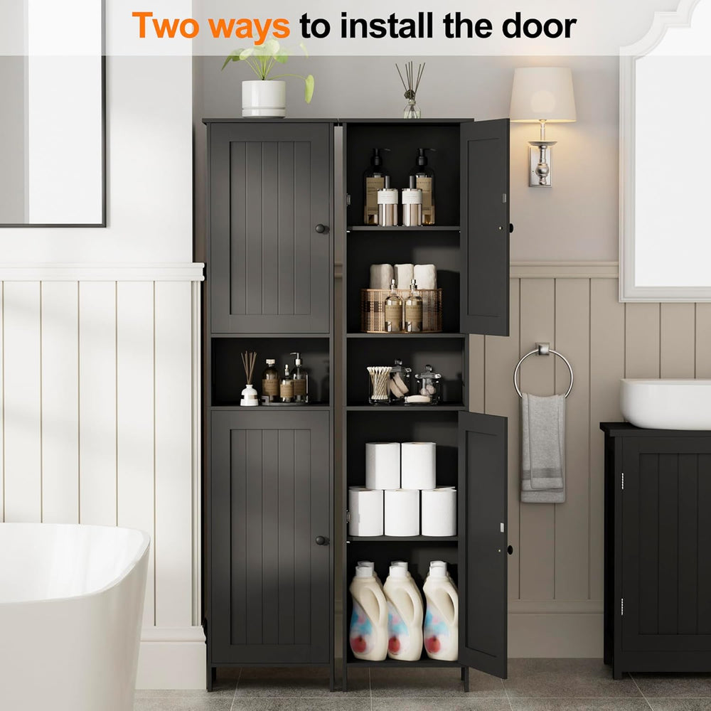 Homleke Tall Bathroom Storage Cabinet with 2 Doors, 67"H Narrow Storage ...
