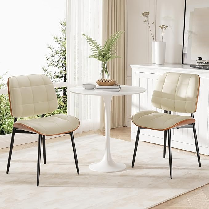 Dining Chair, Mid Century Modern Dining Room Chair with Thick Cushion, Uphols...