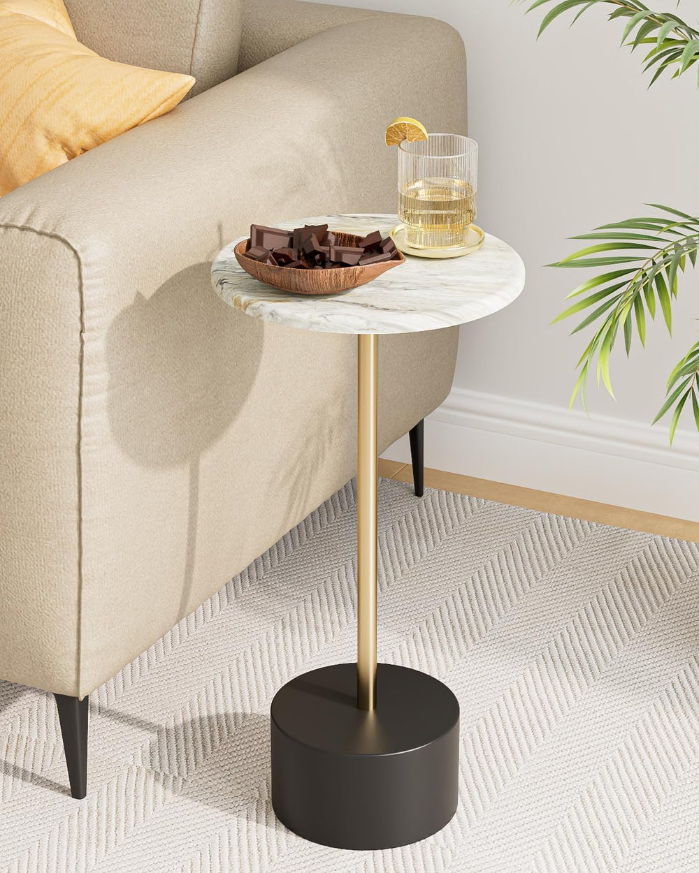 Drink Table Pedestal, Round Side Table, Drink Tables for Small Spaces, Pedest...