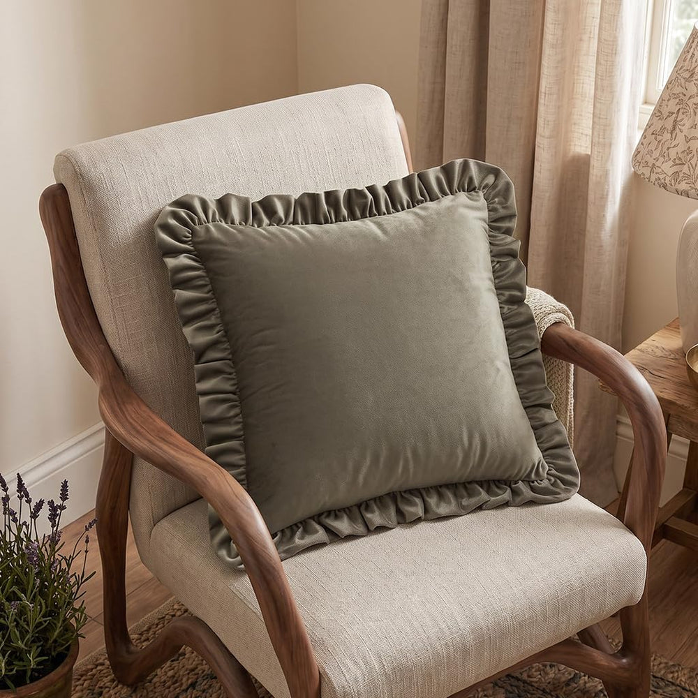 ISAENNE Designer Elegant Velvet Solid Throw Pillow Cover,Set of 2,18"x18...