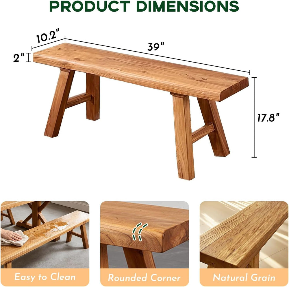 Narrow Entryway Bench Farmhouse Wood End of Bed Bench 20" 32" 39&qu...