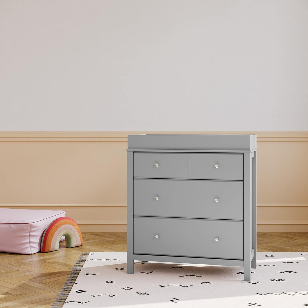 Storkcraft Horizon 3 Drawer Chest with Changing Topper, Pebble Gray