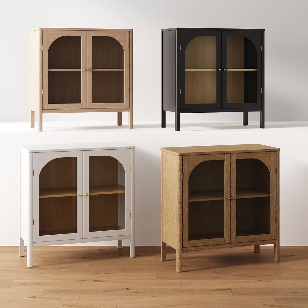 Nathan James Mason Storage Cabinet, Free Standing Accent Sideboard Buffet, Cr...