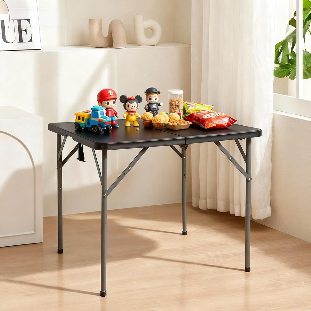 FDW 34" Folding Card Table Plastic Table Portable Square Height Dining T...