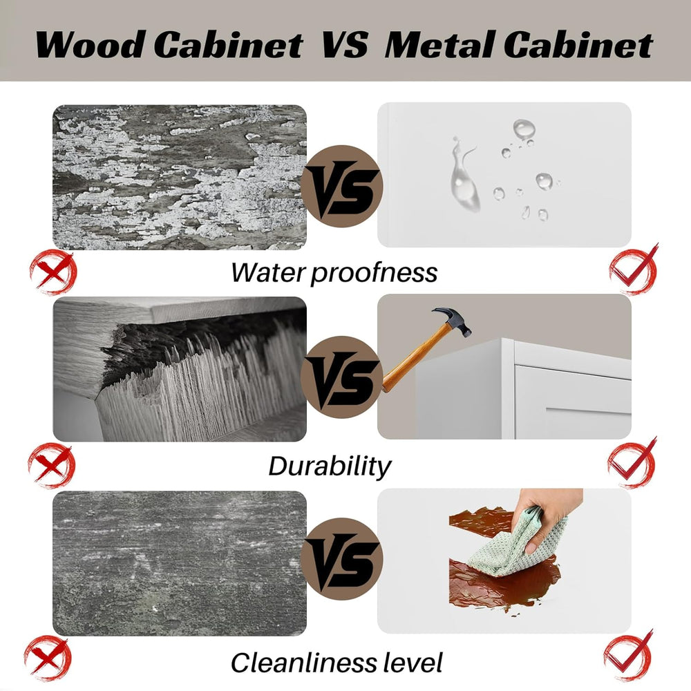 67" Tall Slim Pantry Cabinet, Narrow Bathroom Storage Cabinet | Metal Sk...