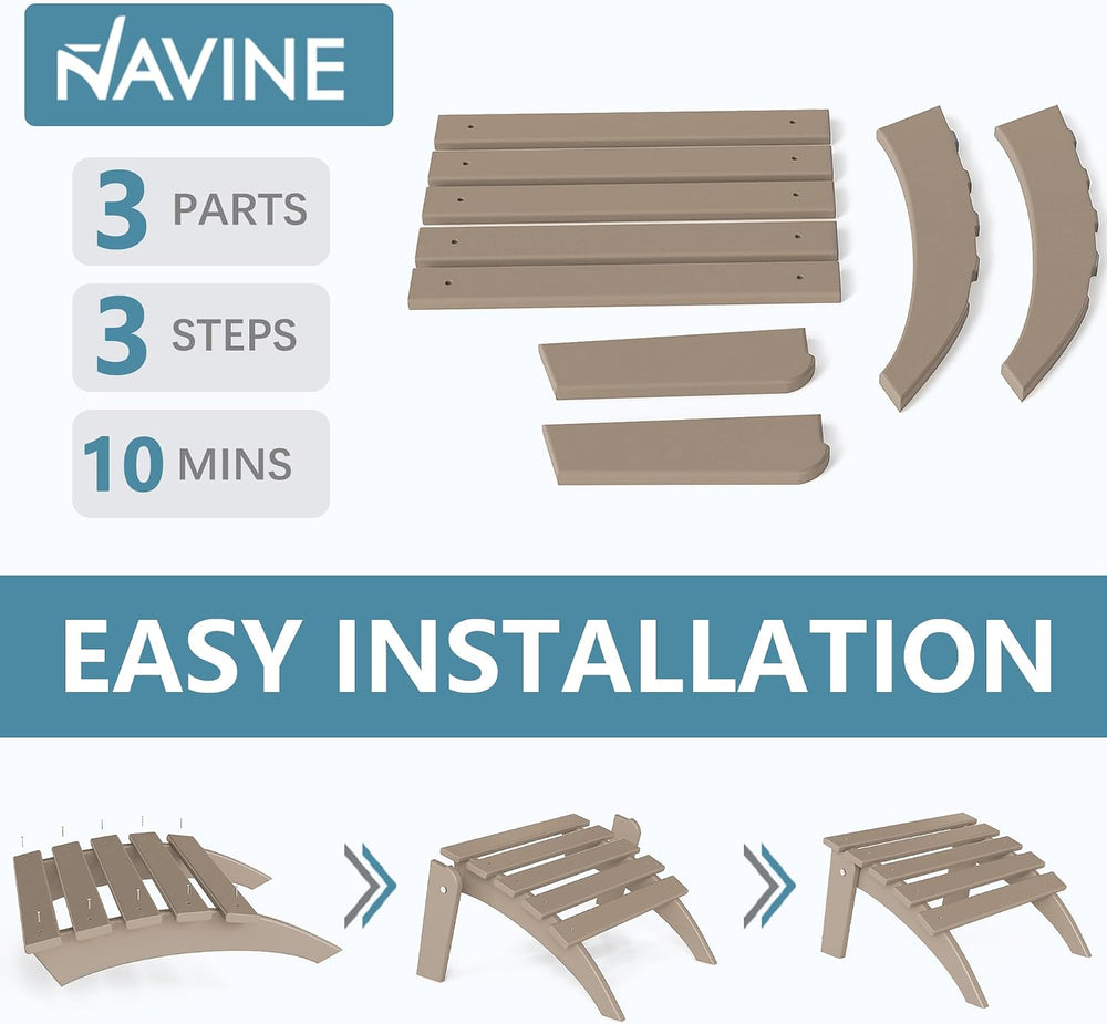 NAVINE Adirondack Ottoman Set of 4, Folding Adirondack Ottoman for Adirondack...
