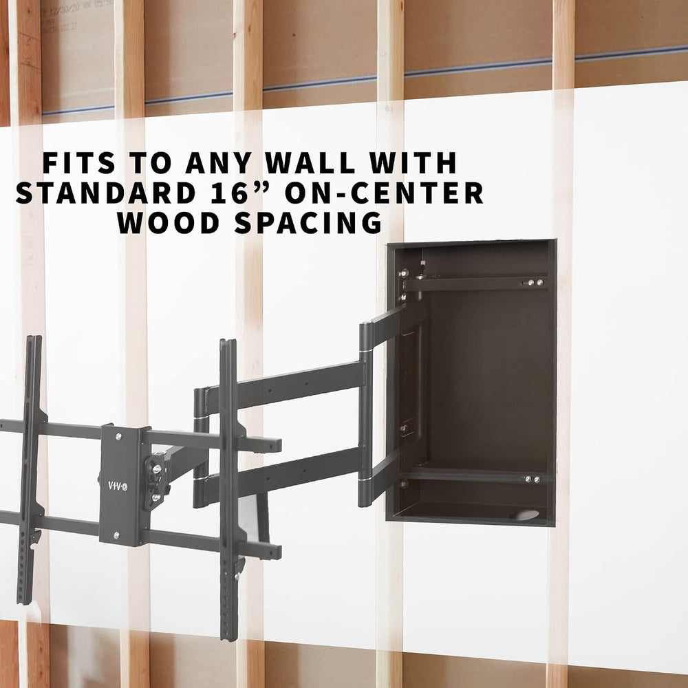 VIVO Recessed 50 to 75 inch LED LCD TV Wall Mount, Articulating Full Motion i...