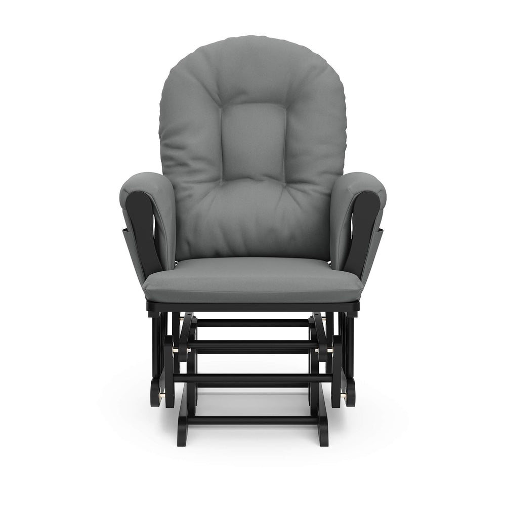 Storkcraft Premium Hoop Glider & Ottoman, Black with Gray