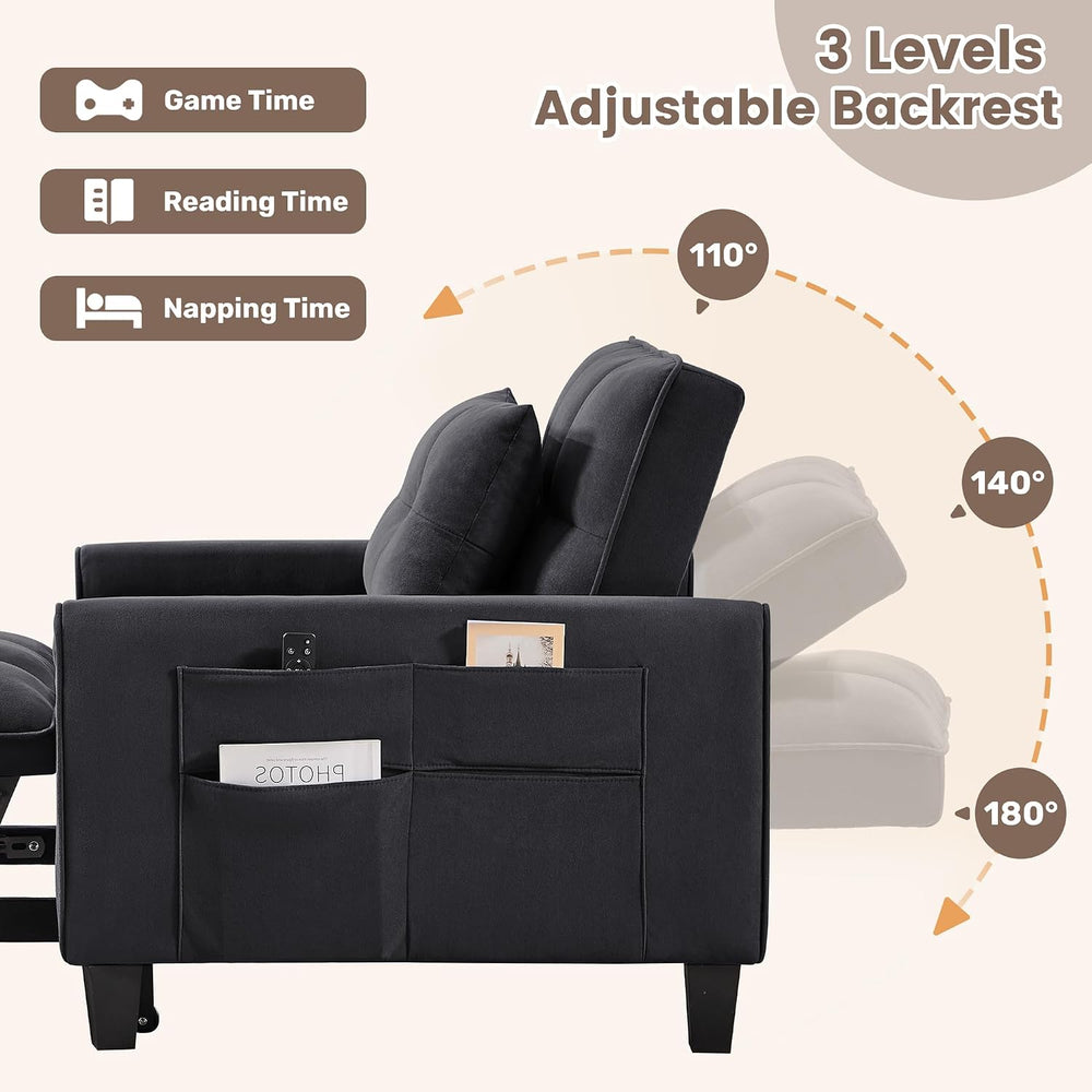 Convertible Sleeper Chair, 3 in 1 Sleeper Chair Bed Pull Out Sofa Bed Chairs,...
