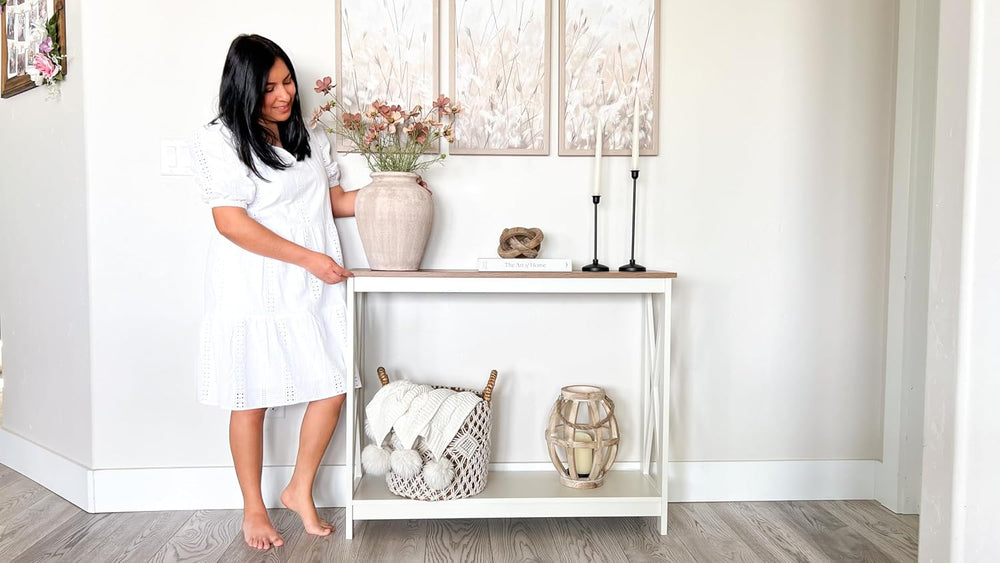 PHI VILLA End Table and Coffee Table Set for Living Room, Console Table