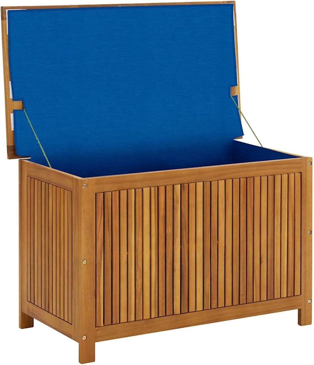 Gecheer Garden Storage Box, Solid Acacia Wood Outdoor Storage Bench 90x50x58 ...