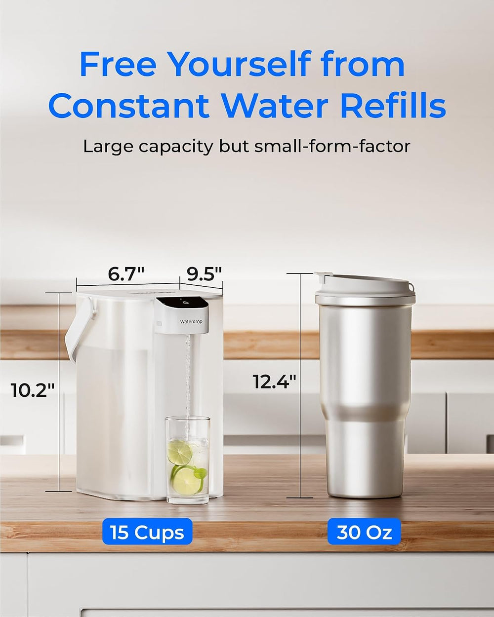 Waterdrop ED01W Electric Water Filter Pitcher, NSF/ANSI 42&53&401&...