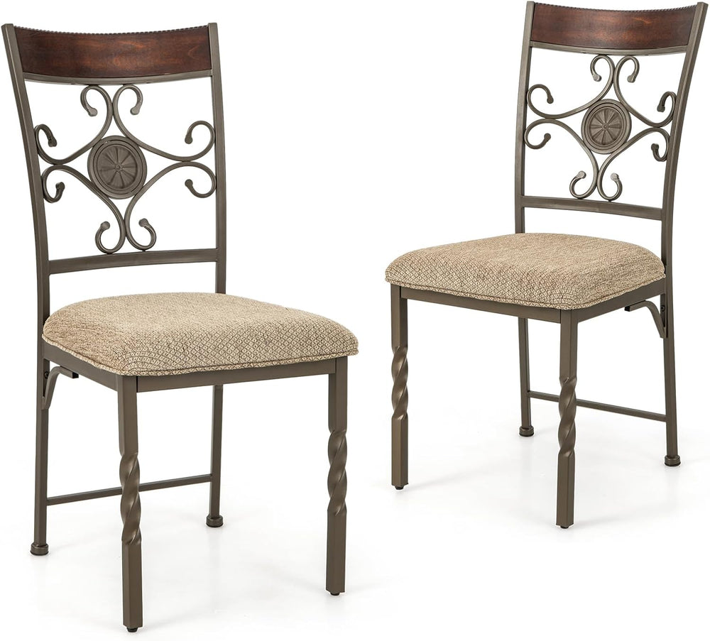 GOFLAME Dining Chairs Set of 2, Upholstered Kitchen Chairs with Padded Seat &...