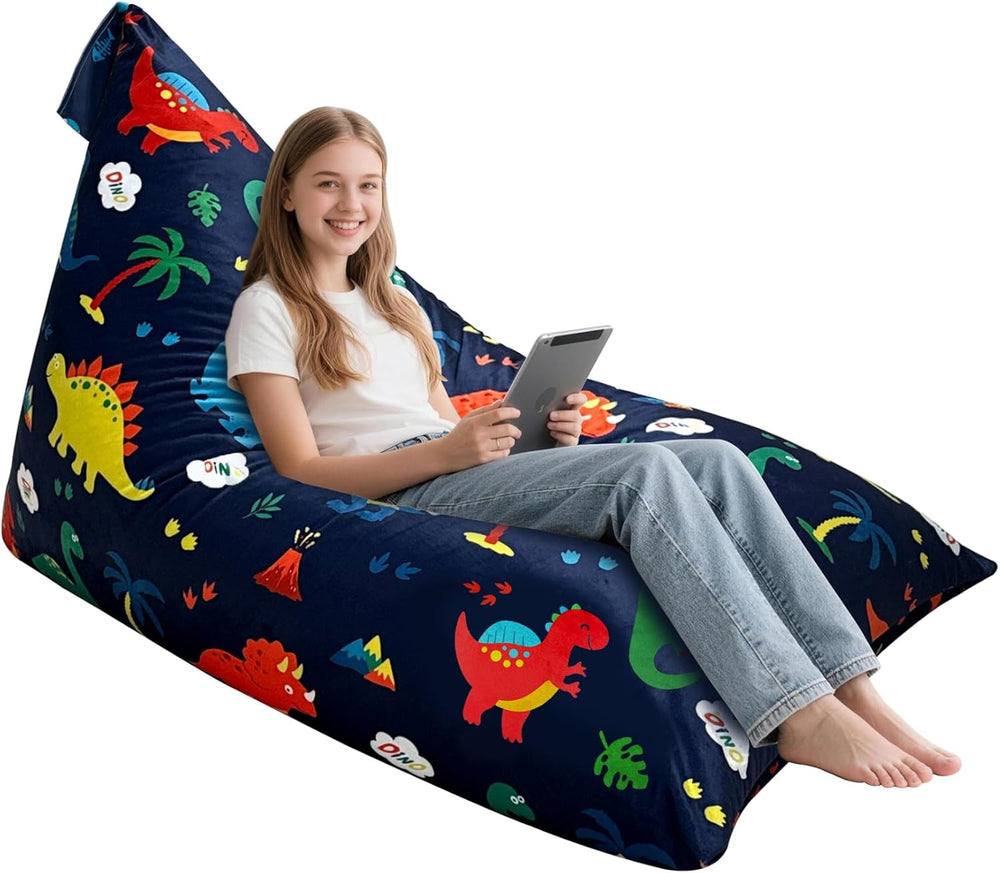 3.8 Ft Dinosaur Bean Bag Chair for Adults with Memory Foam Filling, Bean Bag ...