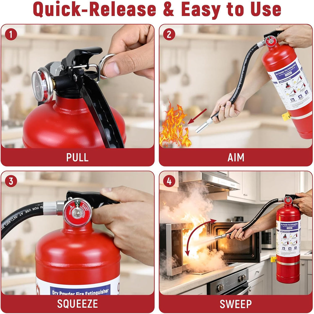 5lb ABC Dry Chemical Fire Extinguisher 2A:10B:C Rated ANSI/UL 299 Certified