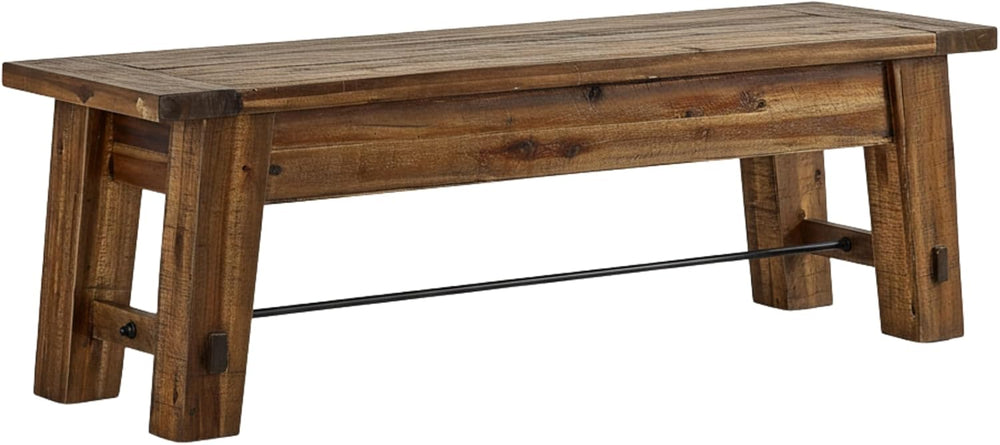 Alaterre Durango Rustic Industrial Solid Wood Entryway Bench, Natural, 60” | ...