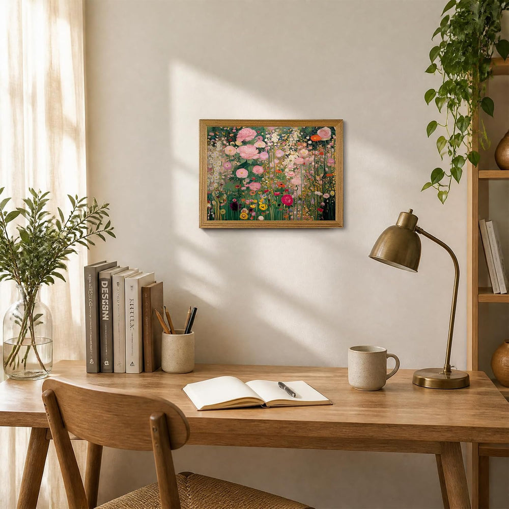 Floral Wall Art Wildflower Meadow Picture Wall Decor Gustav Klimt Print