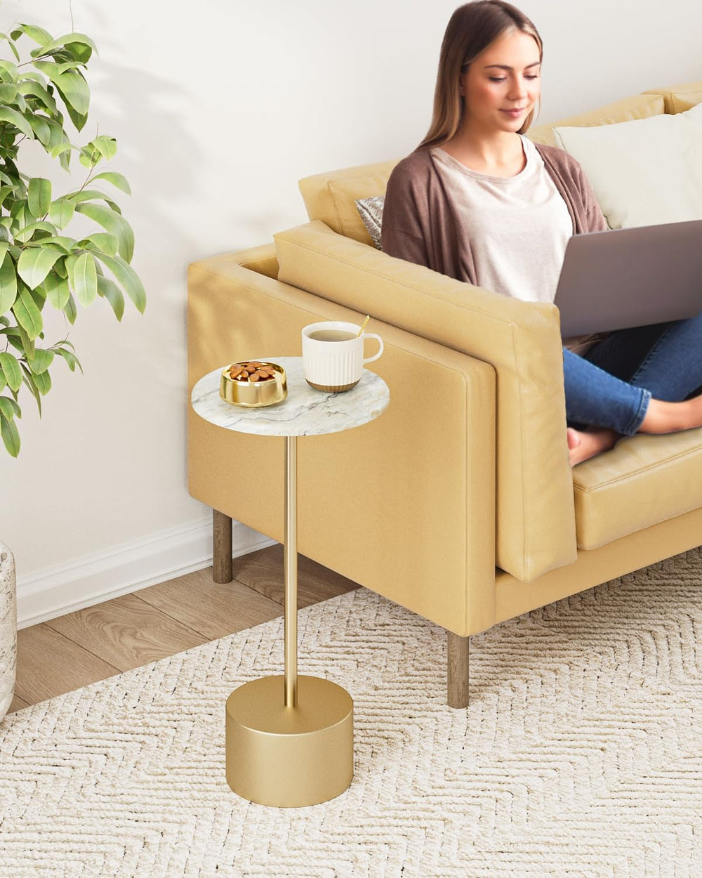 Drink Table Pedestal, Round Side Table, Drink Tables for Small Spaces, Pedest...