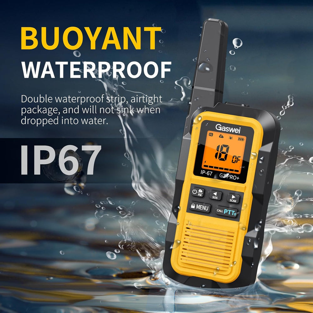 G2pro+ IP67 Waterproof Floating Walkie Talkies Long Range for Adults, Heavy D...