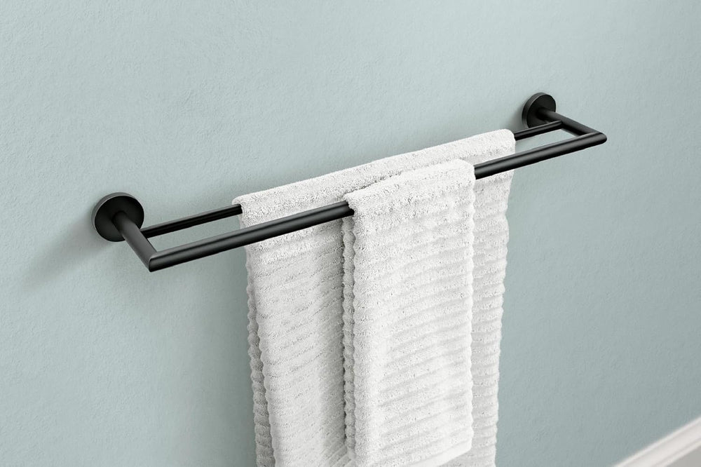 Moen Y5722BL 24-Inch Modern Double Towel Bar, Matte Black
