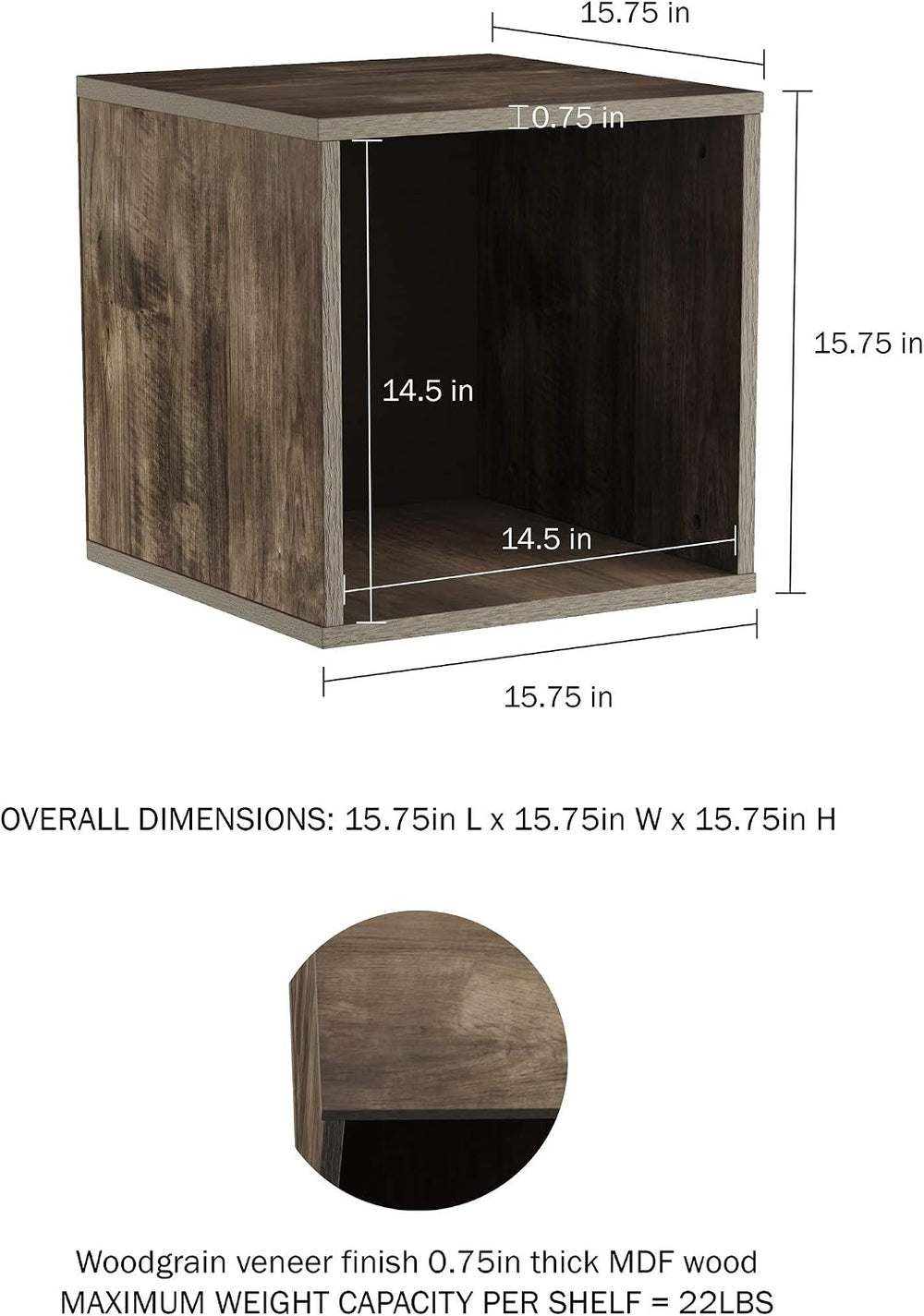 Lavish Home Cube Storage Organizer – Modular Stackable Bookshelf, Customizabl...