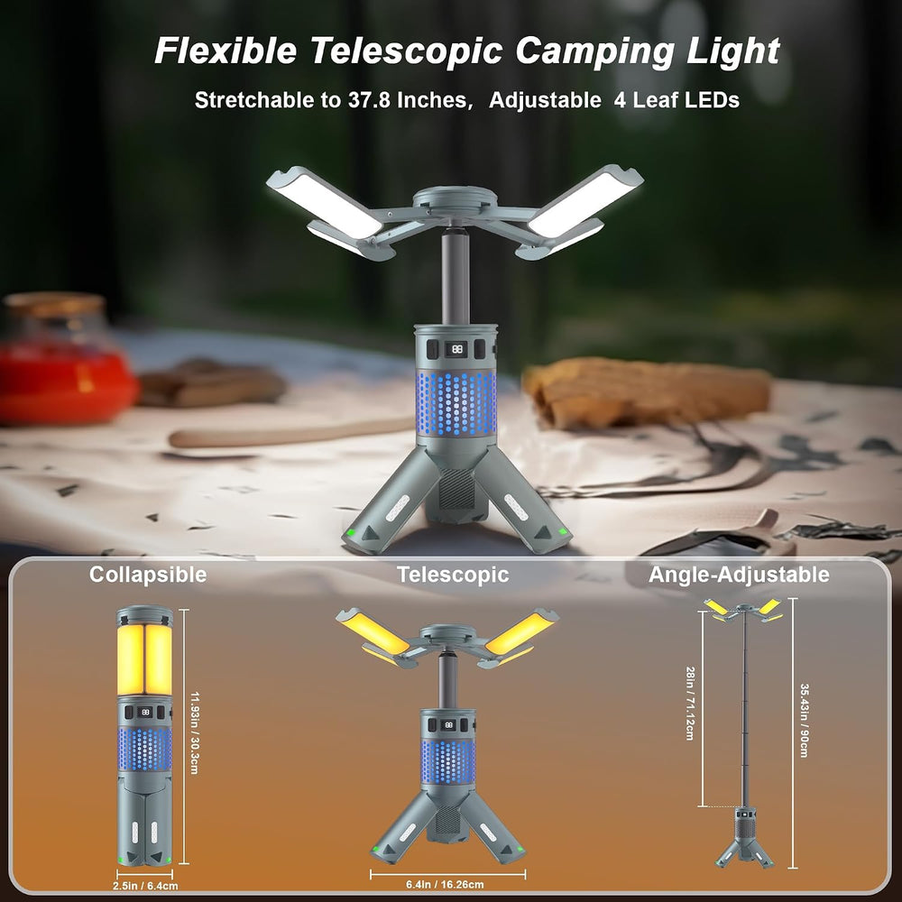 Camping Lights, Rechargeable Telescopic Camping Lights with Stand,12000mAh Ca...