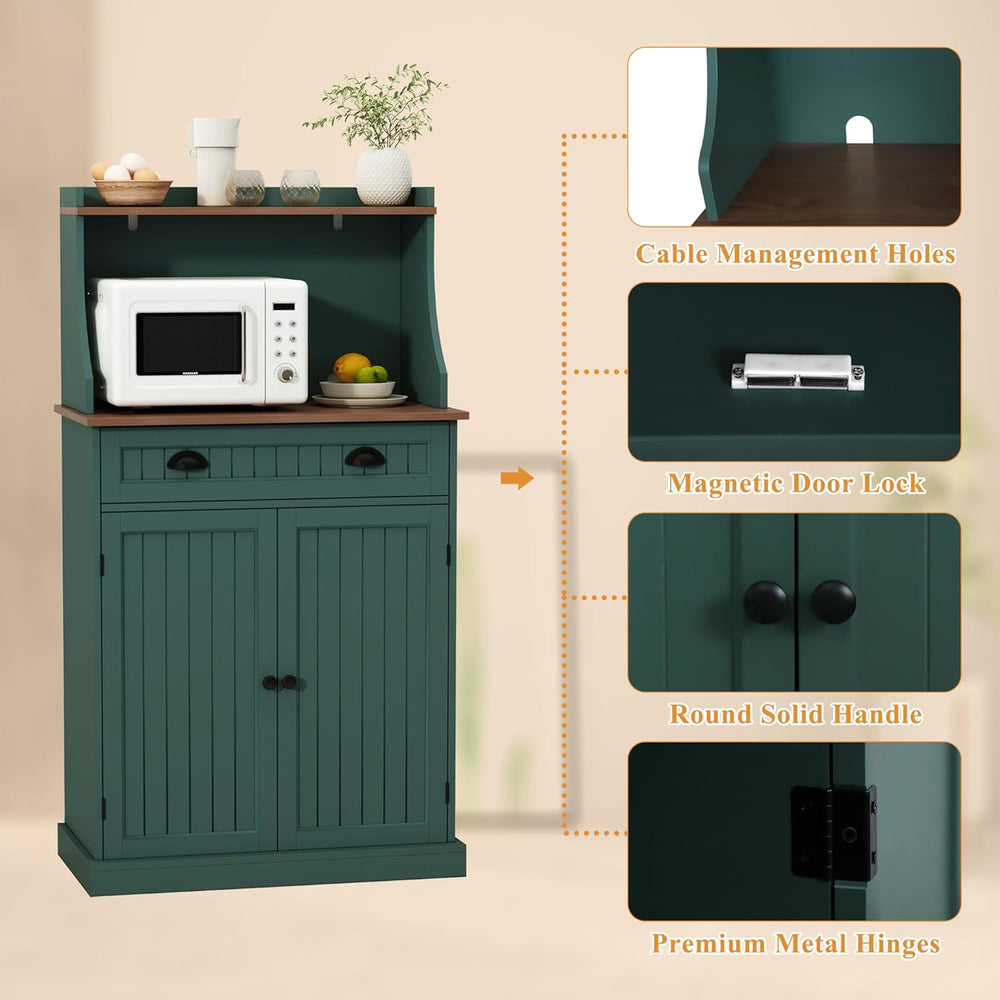 HOLTICO 54" Kitchen Pantry Storage Cabinet with Doors and Adjustable She...