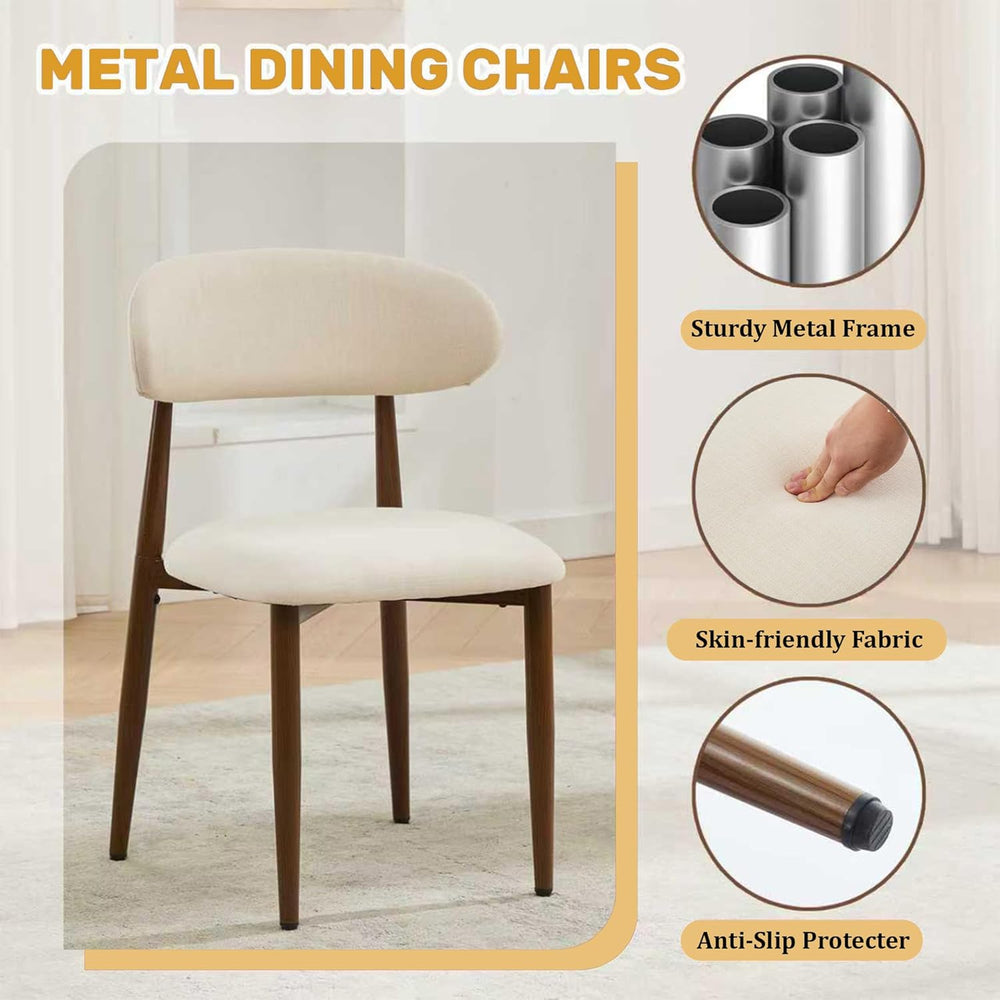 5-Piece Extendable Oval Dining Table Set, 43in-59in Wood Kitchen Table with 4...