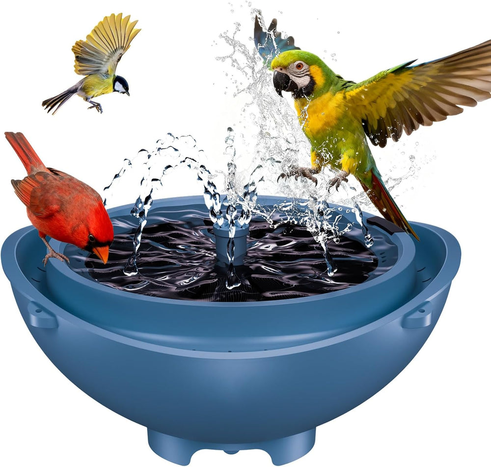 Solar Powered Bird Bath for Outside Fountain with Built-in Lithium Battery, 3...