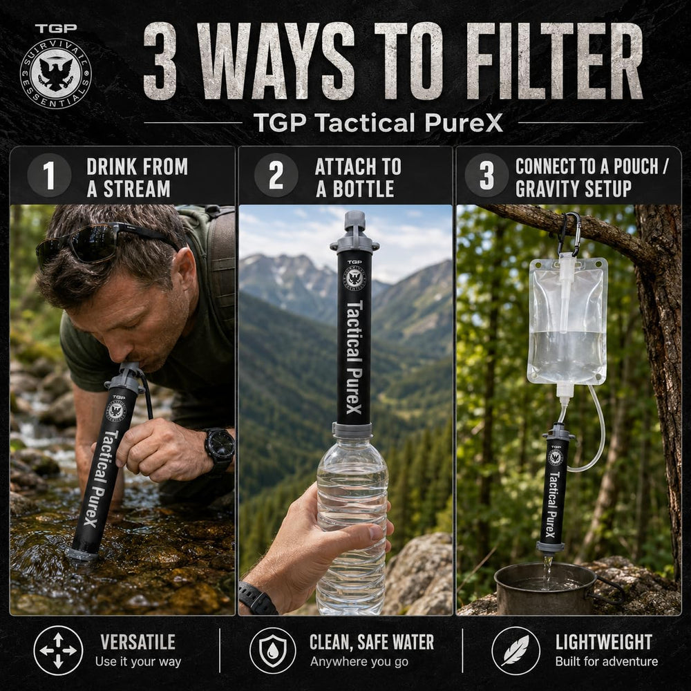 Tactical PureX Water Filter Straw, Portable Water Purifier (5)