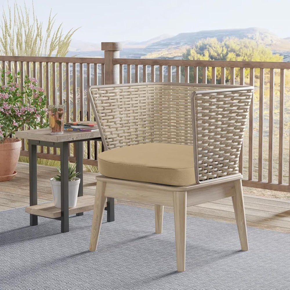 idee-home Outdoor Chair Cushions Set of 2, 17" x 17" D-Shaped
