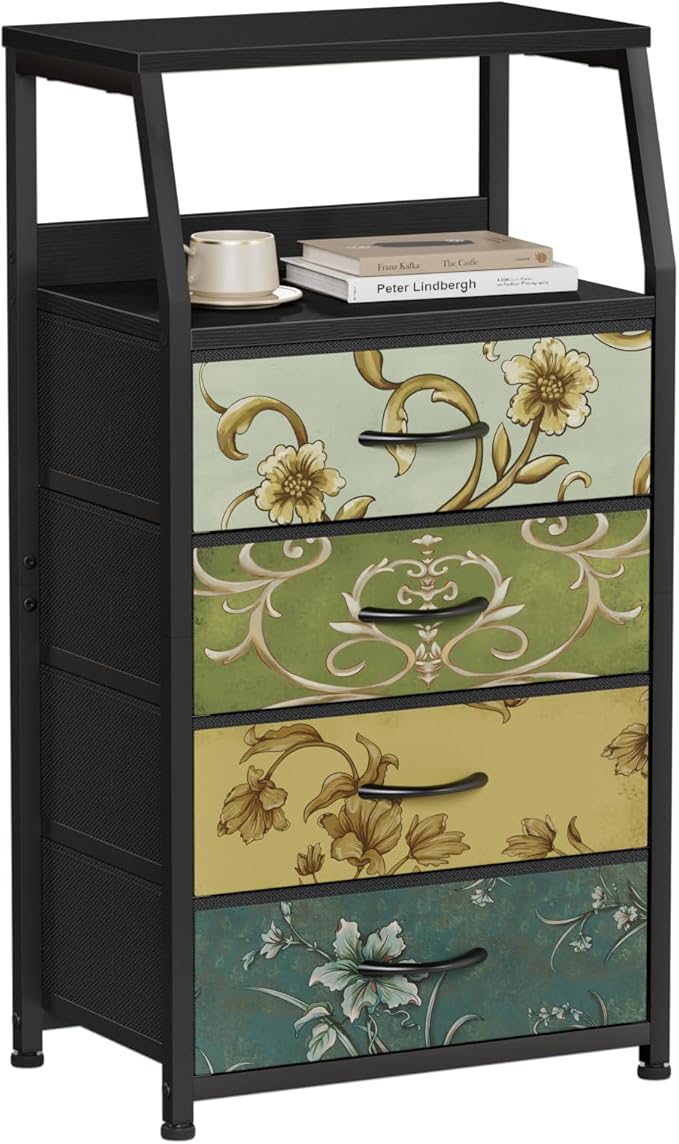 Furnulem Retro Dresser for Bedroom, Small Dresser for Closet, Vintage Nightst...