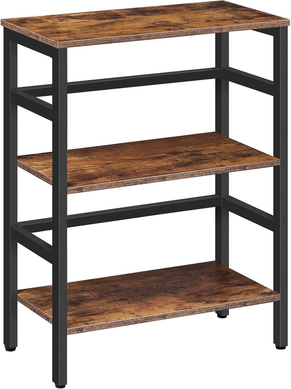 HOOBRO 3 Tier Bookshelf, 23.6" L Industrial Bookcase, Record Storage Rac...