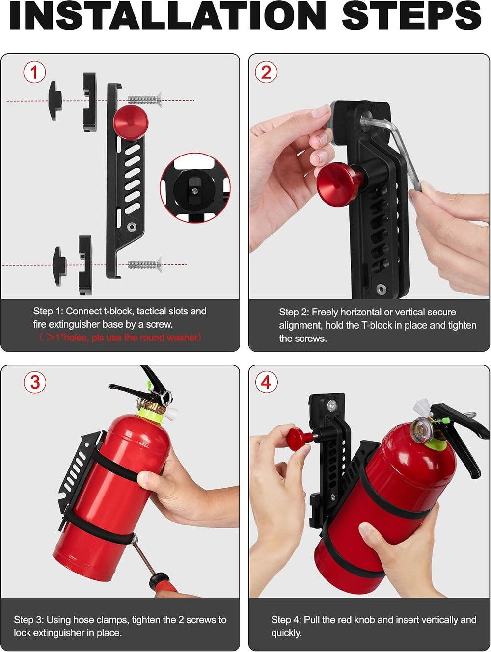 MOLLE Panel Fire Extinguisher Mount Fits 1“-2" Panle Slot Holes