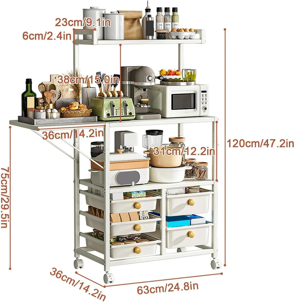 JKGHK Tall Kitchen Storage Cabinet Rack, Pantry Cabinet Storage Cart Sideboar...