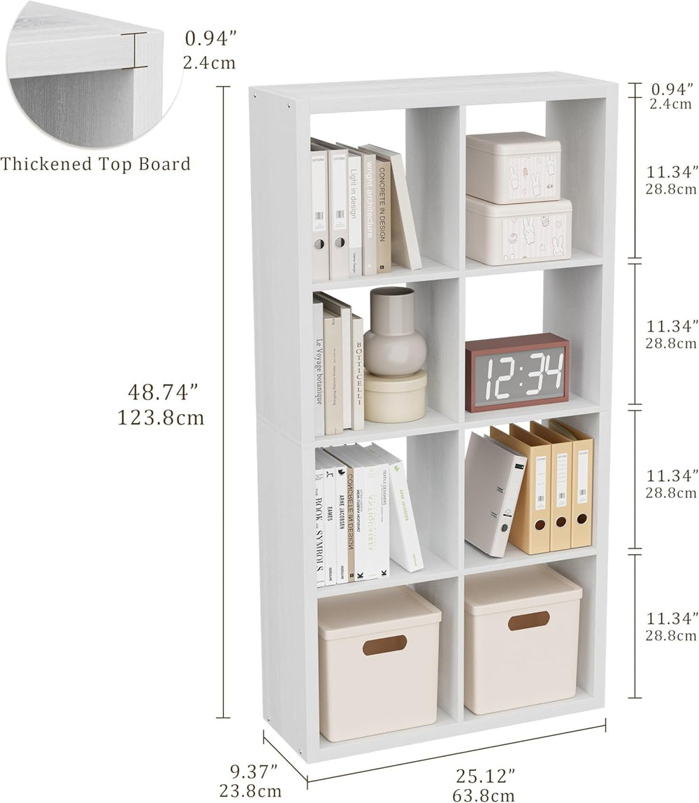 Cube Storage Organizer Bookcase, Decorative 11 inch Open Back Cubical Shelf w...