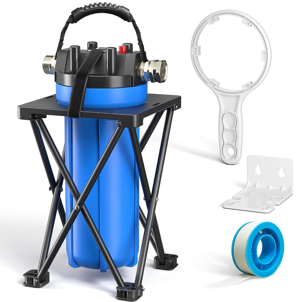 4-Layer RV Water Filter with Stand and 7,000 Gallons Capacity, 3/4" GHT ...
