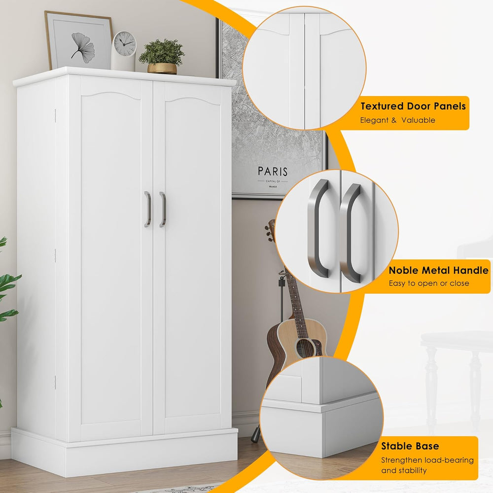 kepptory 47โ Pantry Cabinet, Kitchen Pantry Storage Cabinet with Doors and Ad...