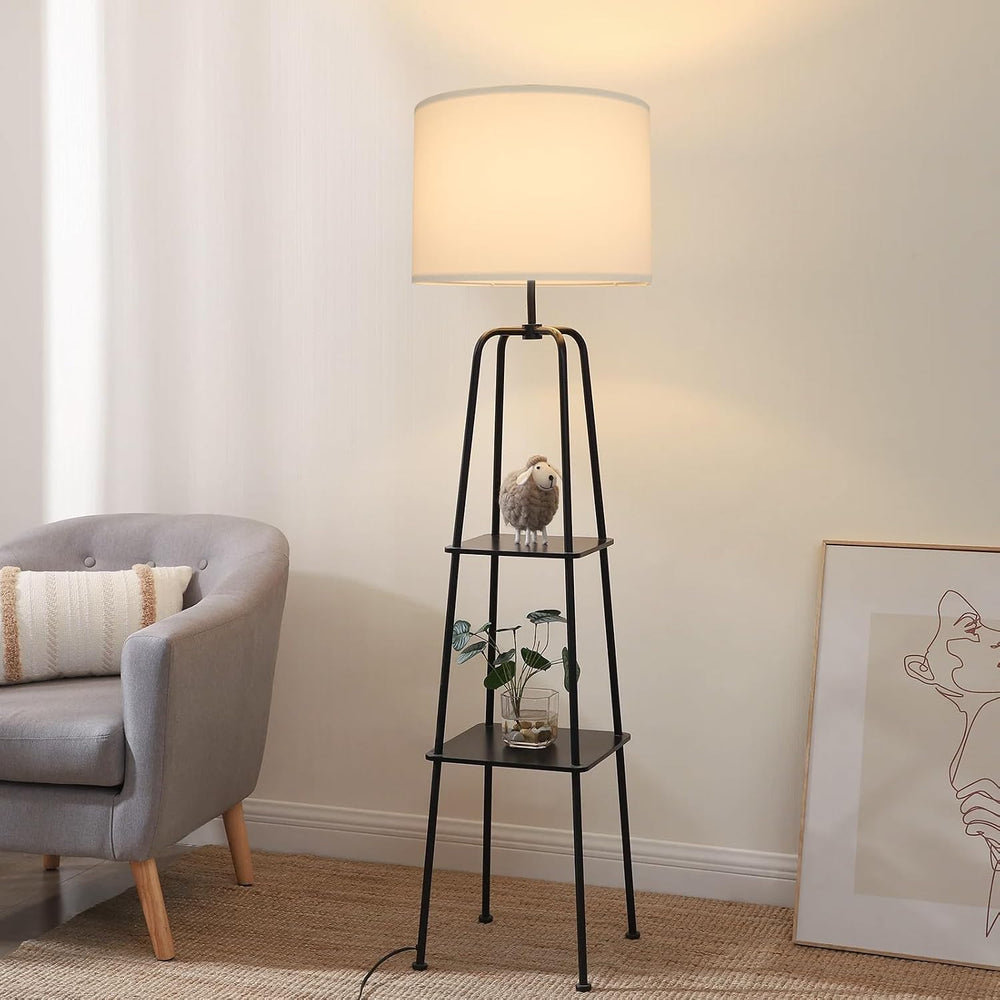 White Lamp Shades Set of 2, Drum Large Lampshades 13" Top x 13" Bot...