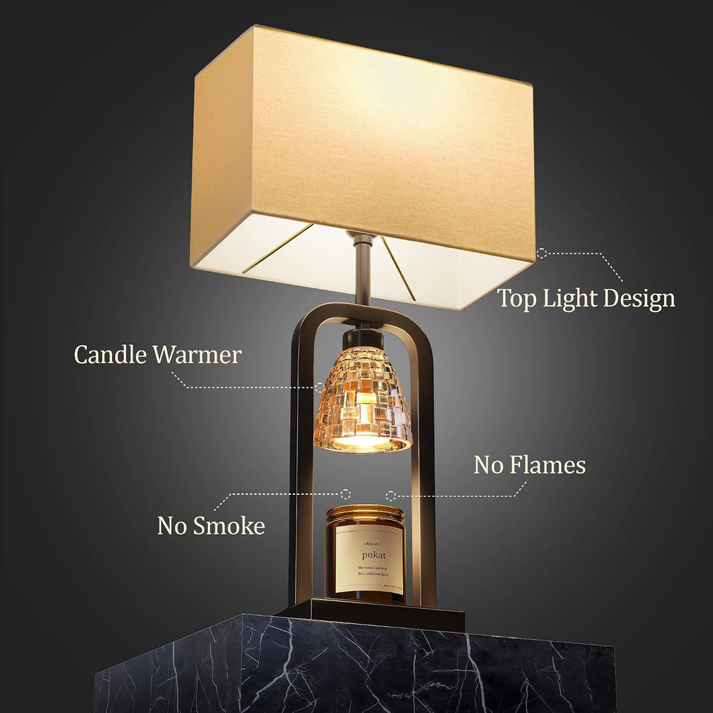 PoKat Electric Candle Warmer Lamps Gold, Lamp Candle Warmers with Timer Dimme...