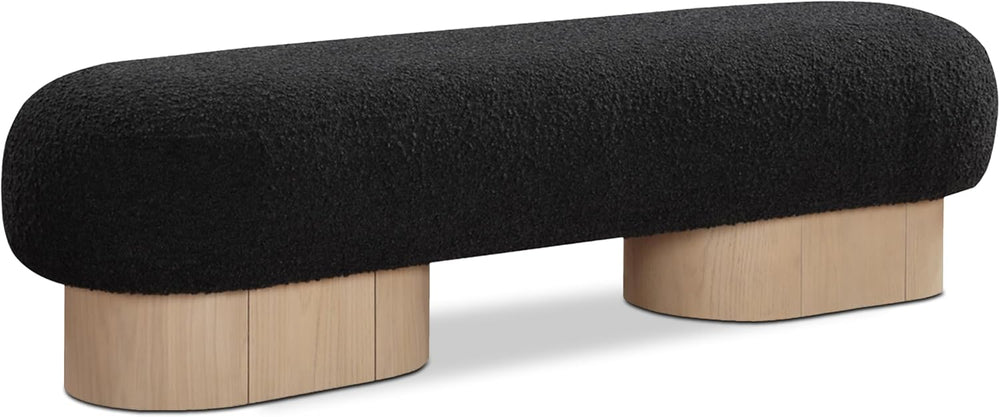 Meridian Furniture 22001Black Robertson Collection Art Deco Bench with Luxuri...