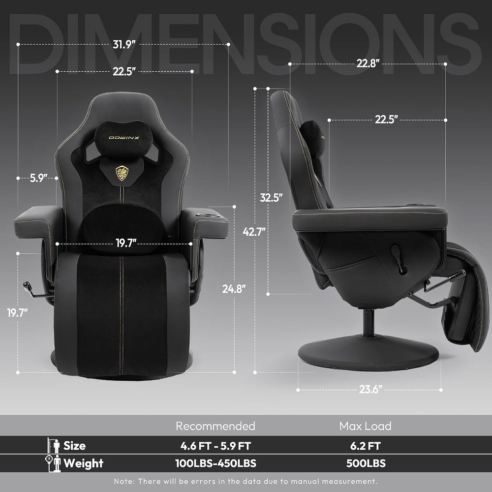 Dowinx Gaming Recliner Chair No Wheels with Footrest Shtasu Massage Lumbar | ...