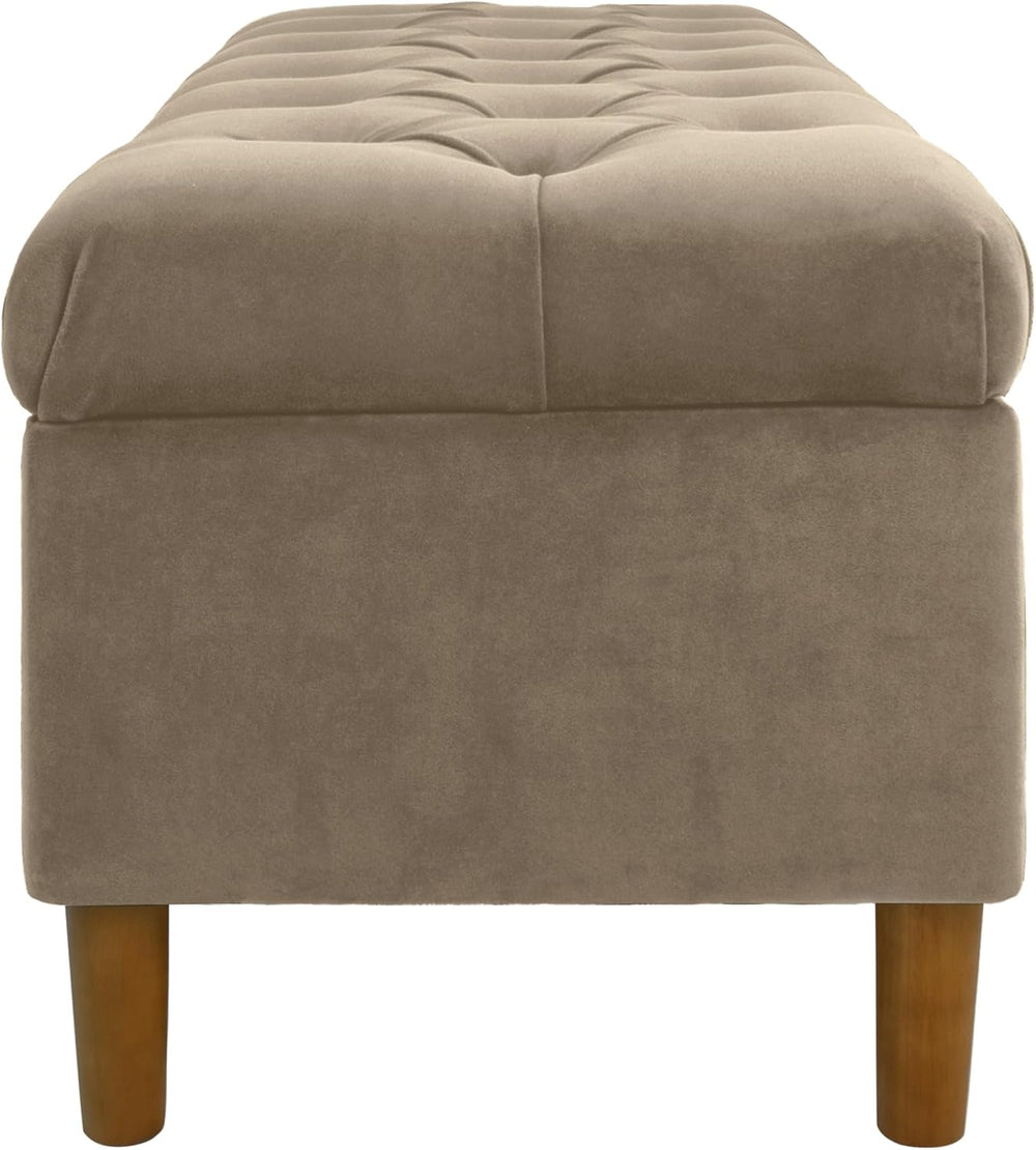 HomePop 40" Ainsley Button Tufted Storage Bench - Fawn Velvet